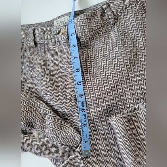 L.L.Bean Women's Herringbone Pants Size M Tall Brown - Picture 9 of 10